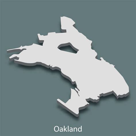 3d isometric map of Oakland is a city of United States 11309190 Vector ...