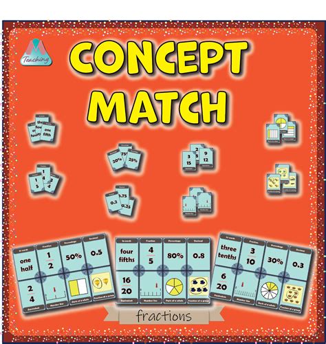 Math Center - Concept Match Fractions - Made By Teachers