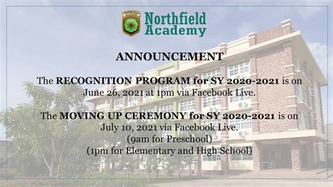 📢Announcement The... - Northfield Academy Incorporated