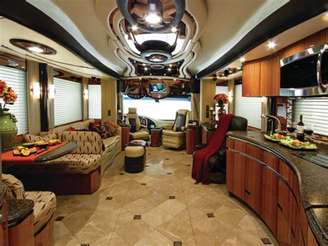 Prevost Motor Coach Interiors 41 - RVtruckCAR | Motor coach interior, Luxury rv living, Rv ...