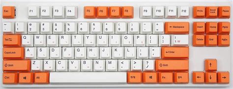 Varmilo VA87M Orange and White TKL Mechanical Keyboard - Keybumps