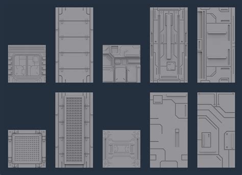 STL file SCI-FI PANELS - SET B・3D printer design to download・Cults