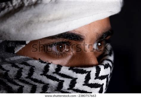 Portrait Pearson Wearing White Keffiyeh On Stock Photo 2380757663 ...