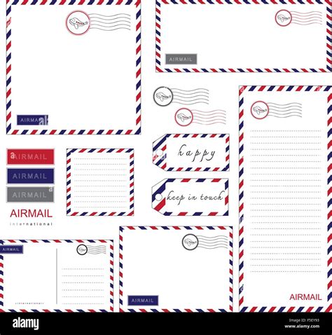 Airmail Stationery set, paper, letter, envelope Stock Vector Image & Art - Alamy