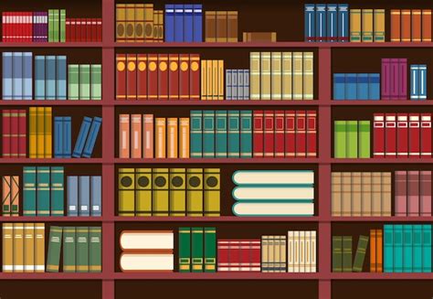 Bookshelf in library, knowledge illustration Vector | Premium Download