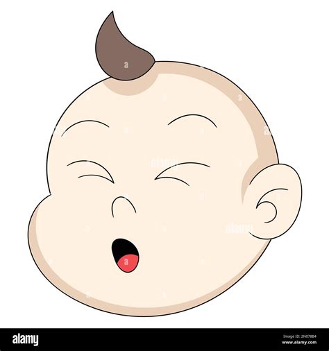 emoticon fat baby boy head closing eyes grinning Stock Vector Image ...