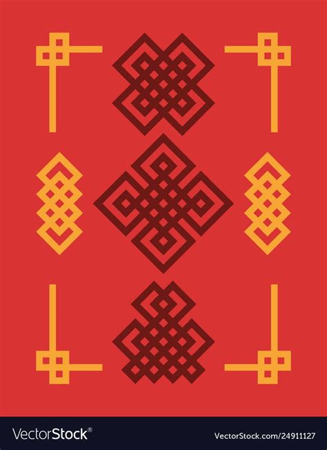 Edless chinese knots set vector image on VectorStock | Chinese patterns, Graphic design pattern ...