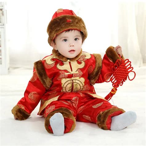 Long Sleeve Chinese Spring Festival Clothes New Year Costume Baby Clothes Cotton Padded Jacket ...