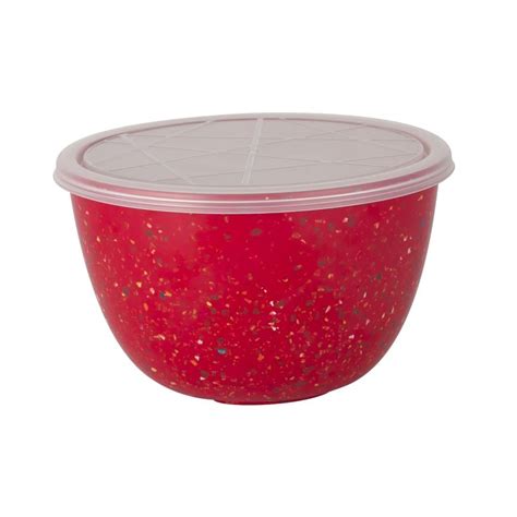 Confetti Red Mixing Bowl with Lid by Zak Designs | Plastic mixing bowls, Bowl, Zak designs