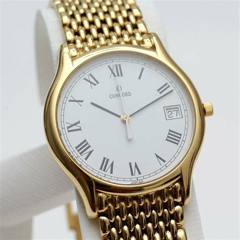 18K Solid Yellow Gold Concord men's dress watch