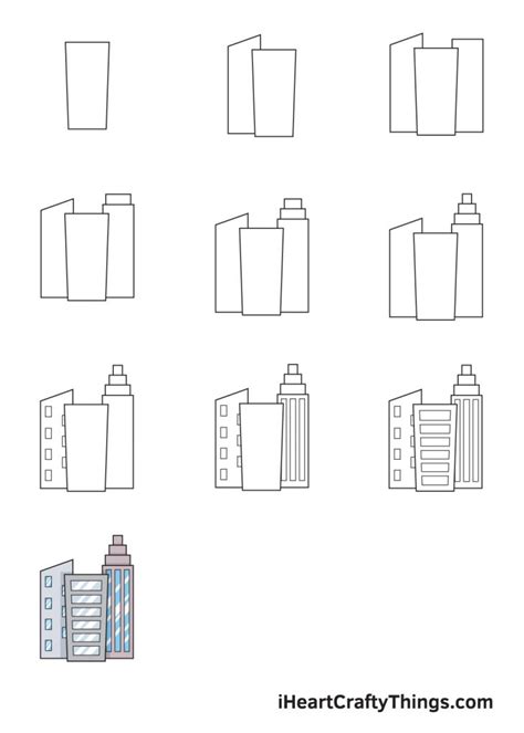 Buildings Drawing - How To Draw Buildings Step By Step