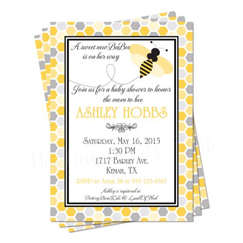 Bumble Bee Baby Shower Invitation