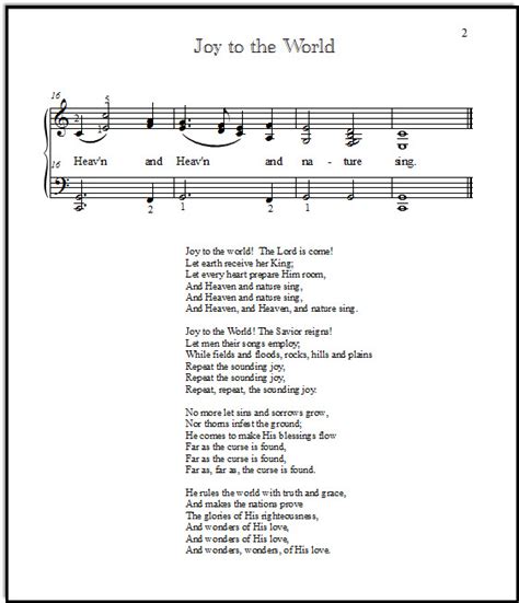 Joy to the World: Lyrics, Guitar Tabs & Sheet Music!