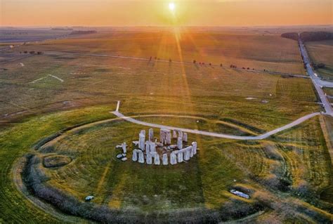 A lonely Stonehenge at sunset. (Drone Image - Chris Gorman). : AAA ...