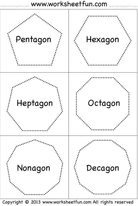 Shapes -Pentagon, Hexagon, Heptagon, Octagon, Nonagon, Decagon- 13 ...