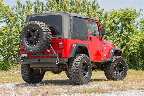 Rough Country 10592A Classic Full Width Rear Bumper with Tire Carrier for 87-06 Jeep Wrangler YJ ...