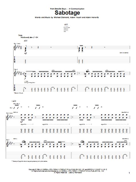 Sabotage by Beastie Boys - Guitar Tab - Guitar Instructor