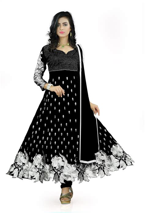 K.C Embroidered Kurta & Churidar - Buy Black K.C Embroidered Kurta ...