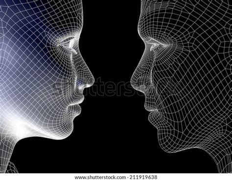 Concept Conceptual 3d Wireframe Human Male Stock Illustration 211919638