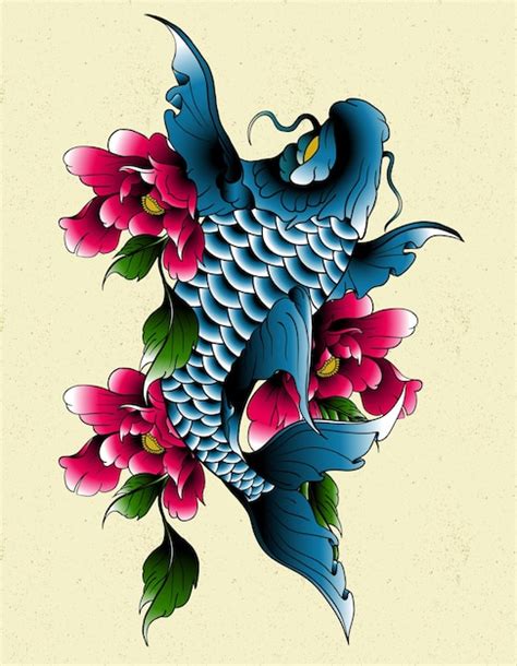 Green Koi Fish Tattoo Designs