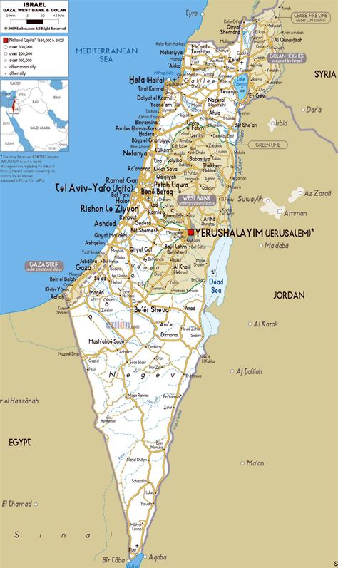 Grande mapa de carreteras de Israel con ciudades y aeropuertos | Israel ...