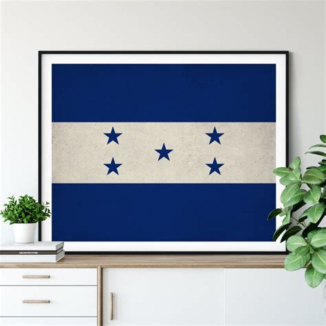 Honduras Flag Print Honduras Flag Art Honduran Flag | Etsy