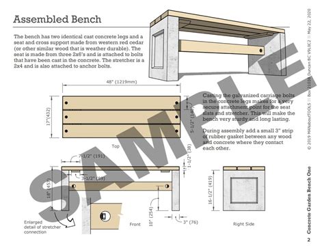 Concrete Garden Bench ONE - Digital Plan | MAN about TOOLS