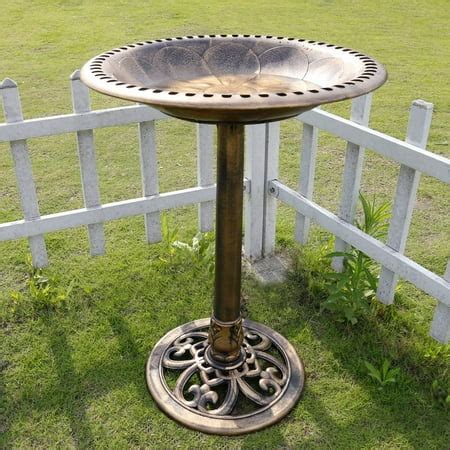 Outdoor Resin Garden Pedestal Bird Bath Vintage Decor, Copper - Walmart.com