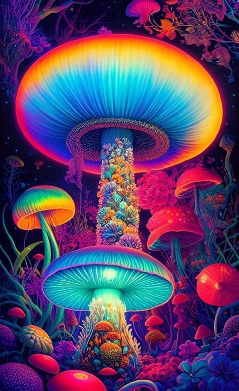 Pin on Hello 🌈🌟⭐️💫 | Mushroom art, Dreamy artwork, Trippy designs