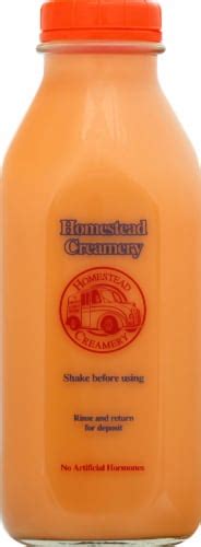 Homestead Creamery Whole Orange Cream Milk, 1 qt - QFC