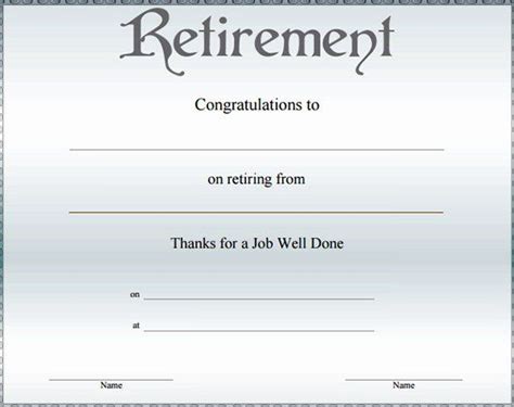 √ 20 Certificate Of Retirement Template ™ | Dannybarrantes Template in ...