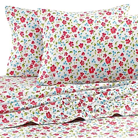 Teen Vogue® Floral Field Flannel Sheet Set in Pink - Bed Bath & Beyond