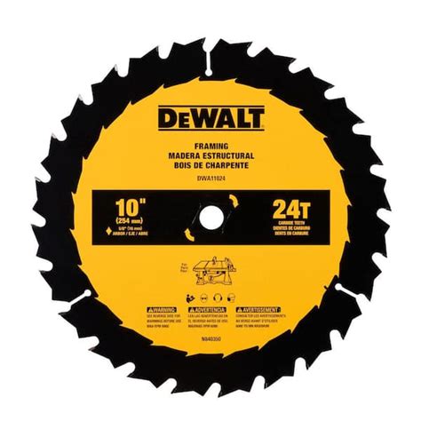 DEWALT 10 in. 24-Tooth Table Saw Blade DWA11024 - The Home Depot