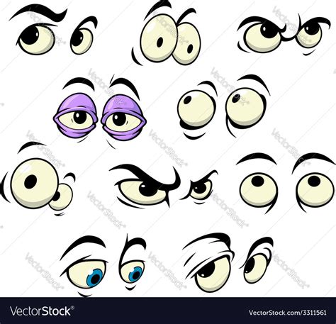 Cartoon eyes with different expressions Royalty Free Vector