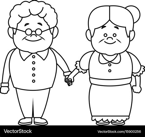 Happy grandpa and grandma parents standing Vector Image