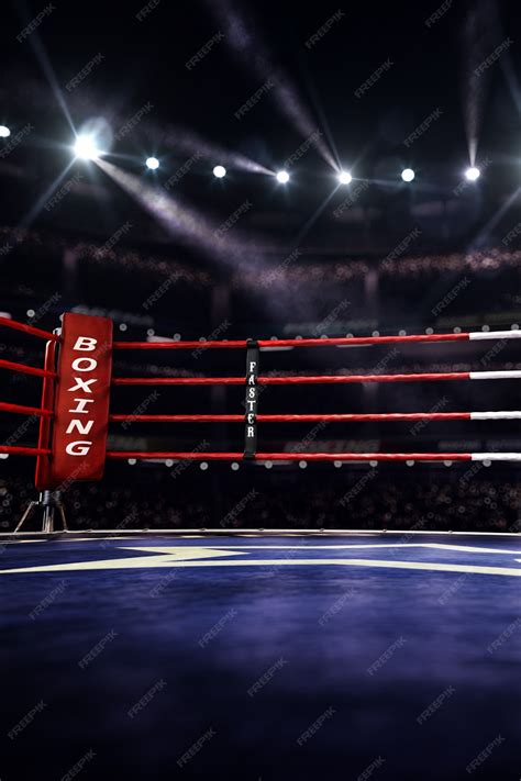 Premium Photo | Empty ring boxing arena background