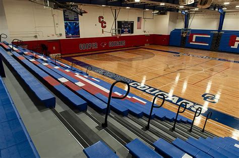 Cooper High School gymnasium telescopic bleacher seating with Infinity ...