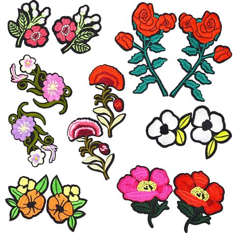 2020 Lovely Embroidery Flowers Patch Badge For Girls Teens Iron On Transfer Embroidery Patch For ...