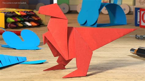 3D Origami Dinosaur Red - TurboSquid 2003922