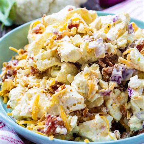 Bacon Cauliflower Salad - Skinny Southern Recipes