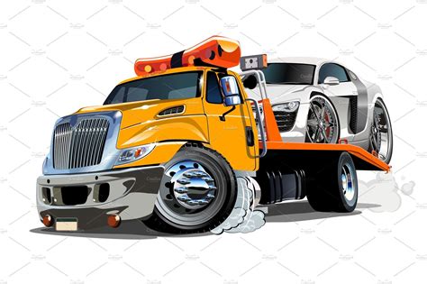 Cartoon tow truck isolated on white | Caminhão de reboque, Desenhos de carros, Fotos de adesivos