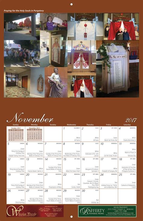 Catholic Church Calendar - Yearbox Calendars