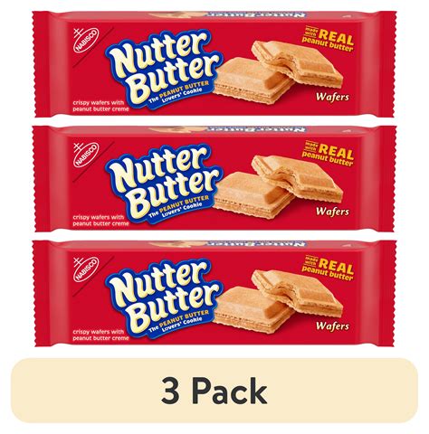 (3 pack) Nutter Butter Peanut Butter Wafer Cookies, 10.5 oz - Walmart.com