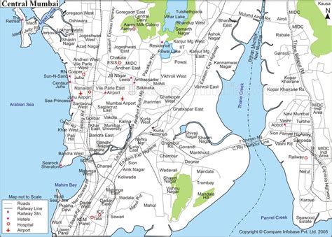 Map of cities : Bombay Mumbai