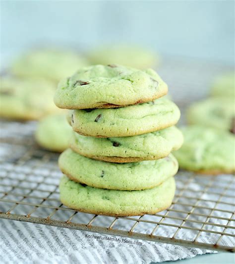 Mint Chocolate Chip Cookies | Kitchen Fun With My 3 Sons