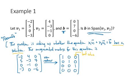 Linear Algebra Example: Span Questions - YouTube