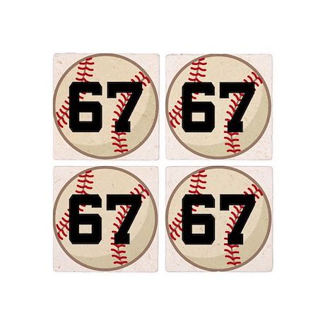 Baseball Player Number 67 Team Tile Coaster by hometownshirt2