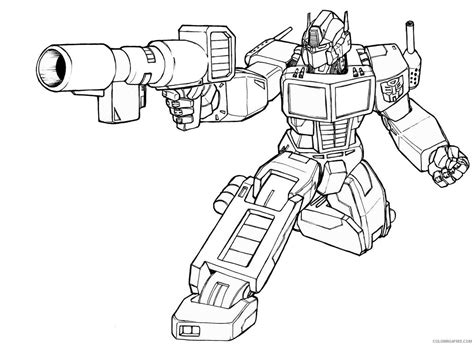 Optimus Prime Con Armas para colorear, imprimir e dibujar – Dibujos-Colorear.Com