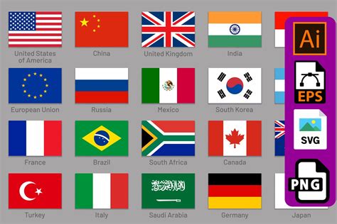 Most Powerful Countries Flag Graphic by Rainbow_graphics · Creative Fabrica