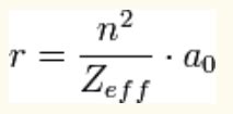 Meaning of the Zeff in the atomic radius formula : r/chemistry